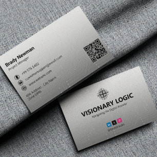IT Consulting Business   Futuristic Grey Light Card