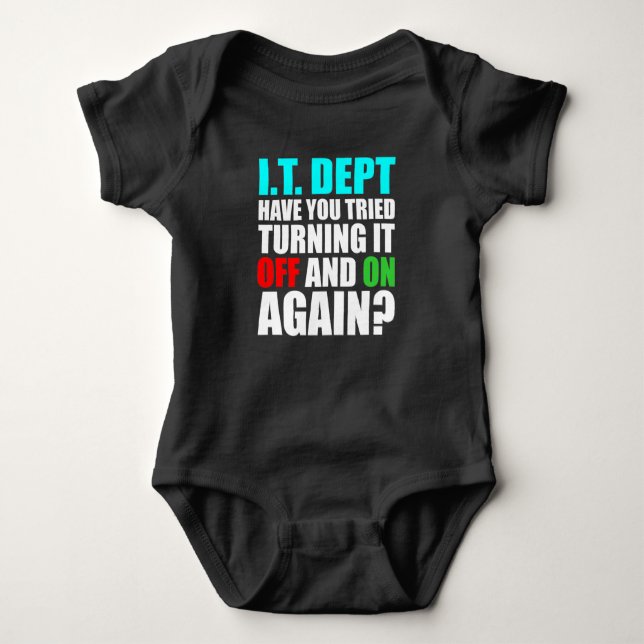 IT Department Computer Tech Software Programmer Baby Bodysuit (Front)