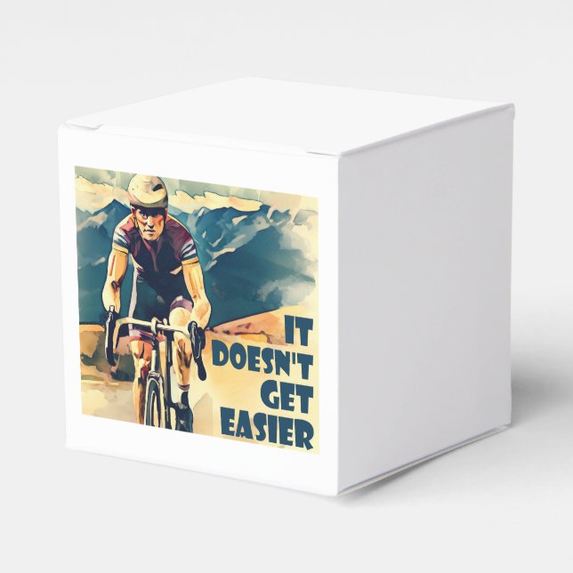 It Doesn't Get Easier Cycling Favour Box (Front Side)