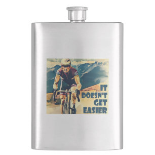It Doesn't Get Easier Cycling Hip Flask