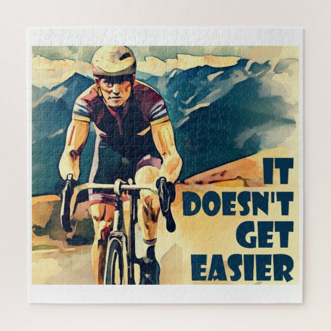 It Doesn't Get Easier Cycling Jigsaw Puzzle (Vertical)