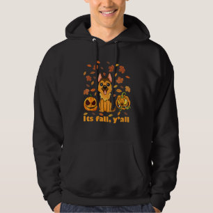 It fall yall German Shepherd puppy leaves falling Hoodie