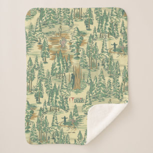 IT Forest Fishing Pattern Sherpa Blanket