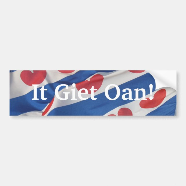 It Giet Oan Bumper Sicker Fryslan Flag Sticker (Front)
