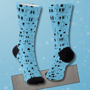 IT Guy Azur Blue Classic Circuit Board Socks