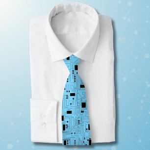 IT Guy Azur Blue Classic Circuit Board Tie