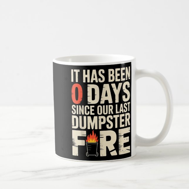 It Has Been 0 Days Since Our Last Dumpster Fire -  Coffee Mug (Right)