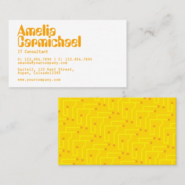 IT Information Technology Consultant Business Card (Front/Back)