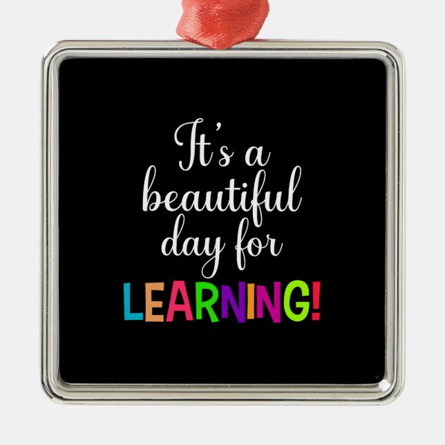 It Is A Beautiful Day For Learning Metal Ornament (Front)