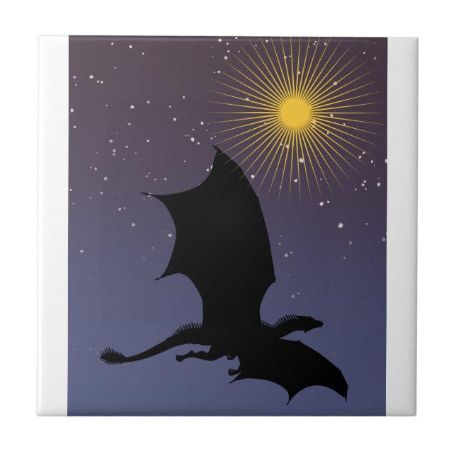 It is a Dragon, it is not your imagination Ceramic Tile (Front)
