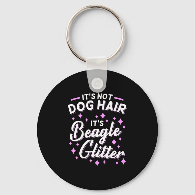 It Is Beagle Dog Glitter Key Ring (Front)