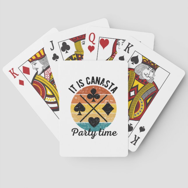 It is canasta party time | Funny canasta Playing Cards (Back)