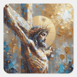 It Is Done - Jesus Series Art Collection Square Sticker