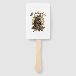 It Is Finished Bible Verse Vintage Christian Shirt Hand Fan
