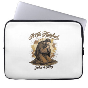 It Is Finished Bible Verse Vintage Christian Shirt Laptop Sleeve