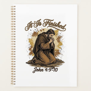 It Is Finished Bible Verse Vintage Christian Shirt Planner