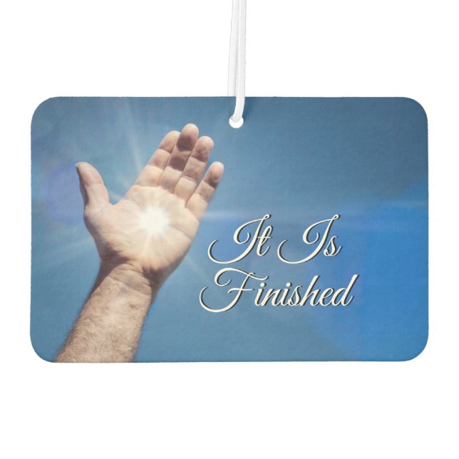 It Is Finished Car Air Freshener (Back)