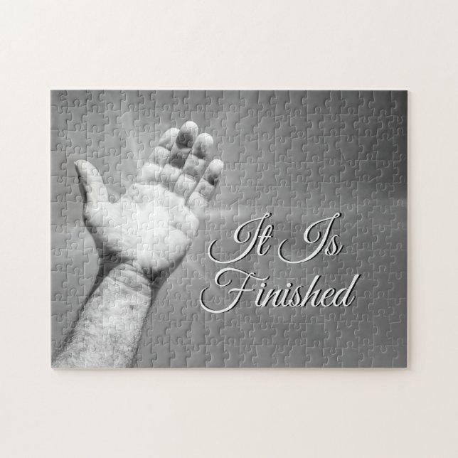 It Is Finished Grayscale Jigsaw Puzzle (Horizontal)