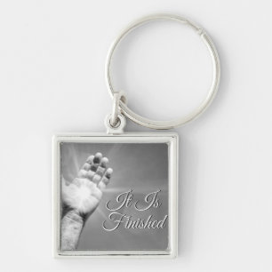 It Is Finished Grayscale Key Ring