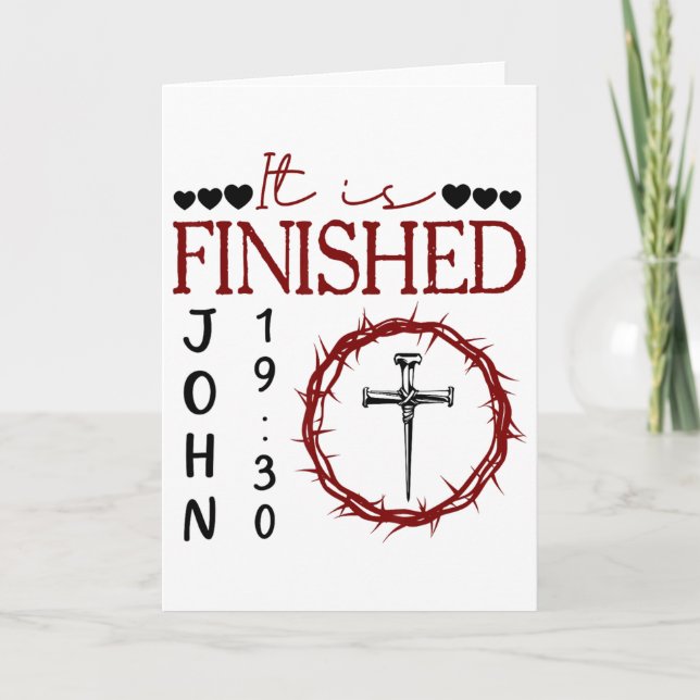 It Is Finished John 1930 Christian  Card (Front)