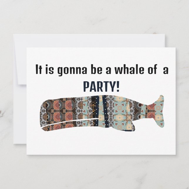 It Is Gonna Be A Whale Of A Party Invitation (Front)
