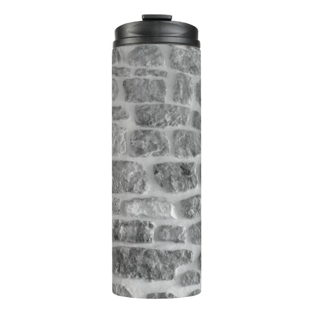 It is horizontal stone rough wall pattern backgrou thermal tumbler (Front)