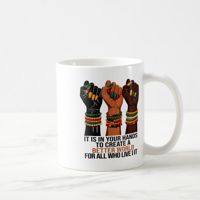 It Is In Your Hands To Create A Batter Better Worl Coffee Mug (Right)