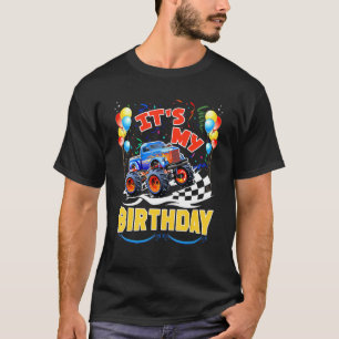 It Is My Birthday Boy Monster Truck Car Party Day T-Shirt