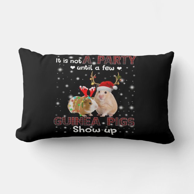 It Is Not A Party Until A Few Guinea Pig Show Up Lumbar Cushion (Front)
