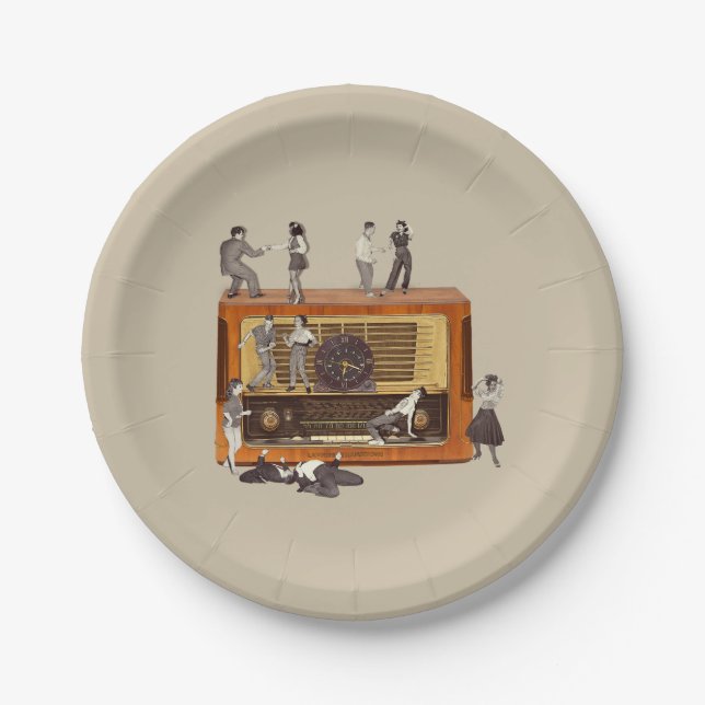 It is only Rock & Roll Paper Plate (Front)