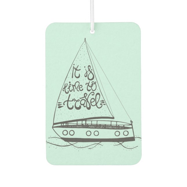 It Is Time To Travel Car Air Freshener (Front)