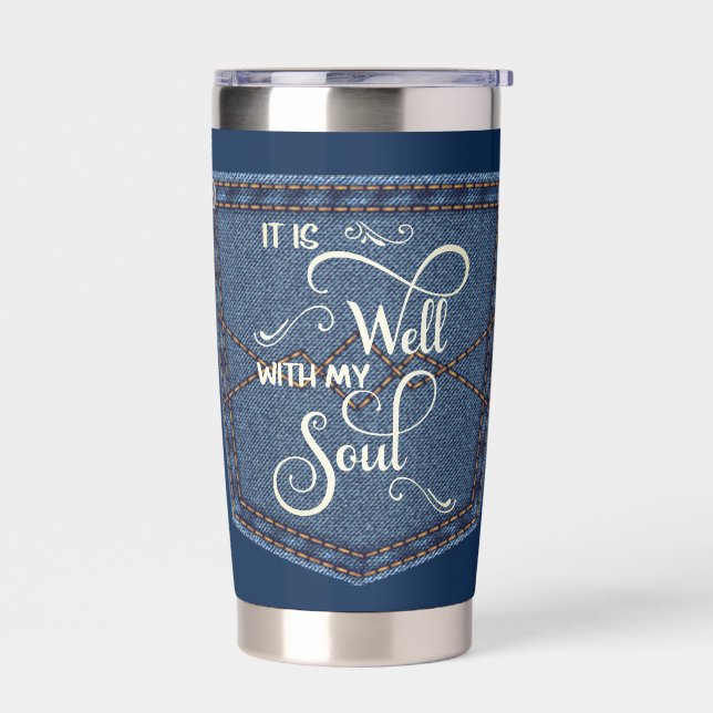 It is well denim pocket  insulated tumbler (Left)