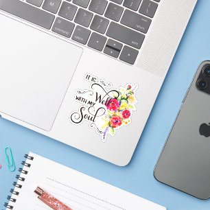 It is well red and yellow floral  sticker