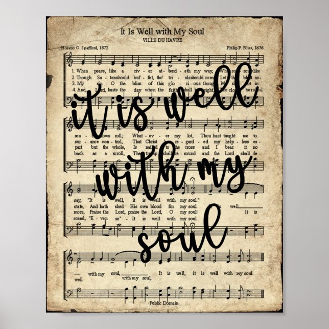It is Well Vintage Hymn Poster (Front)