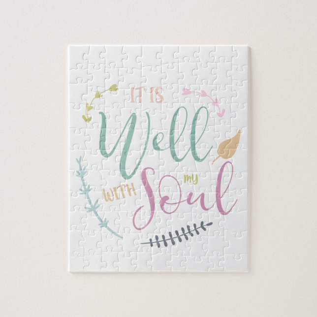 It is well with my soul Christian typography chic Jigsaw Puzzle (Vertical)