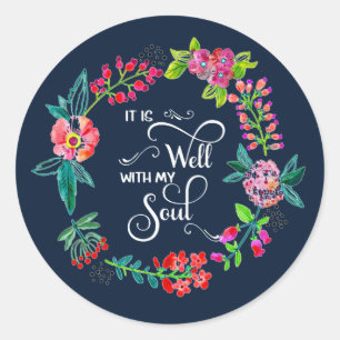 It is well with my soul classic round sticker