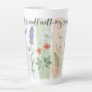 It Is Well With My Soul Floral Watercolor Mug 