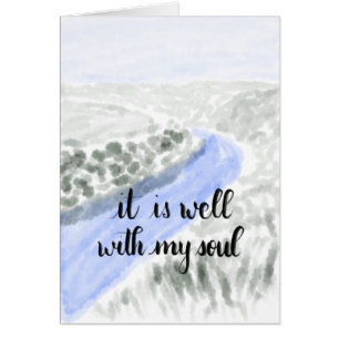 It Is Well With My Soul Handlettered Greeting Card