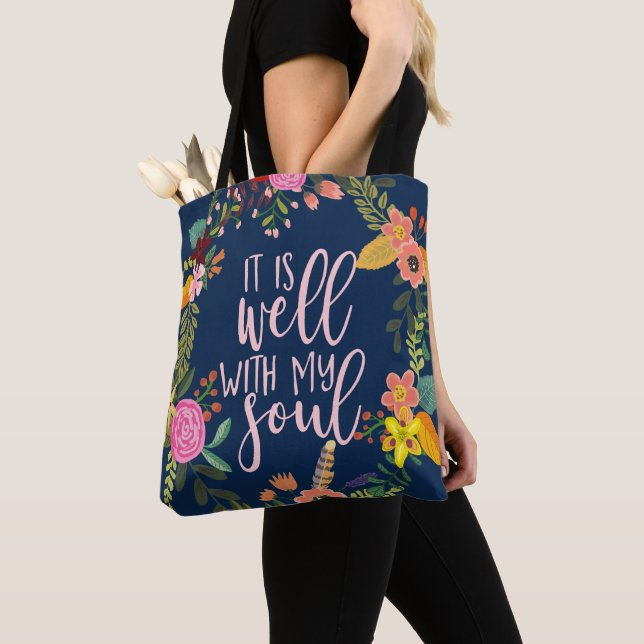 It Is Well With My Soul, Hymn, Bible, Quote Tote Bag (Close Up)