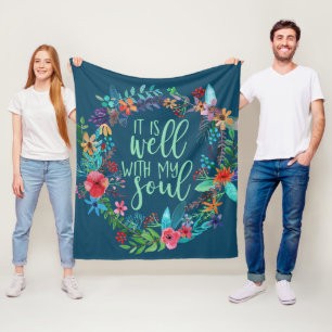 It is well with my soul, Hymn, Inspirational quote Fleece Blanket