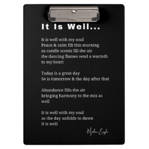 It is well with my soul inspirational poem poetry  clipboard