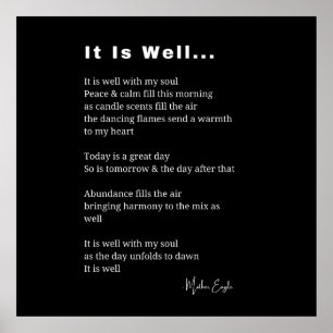 It is well with my soul inspirational poem poetry  poster