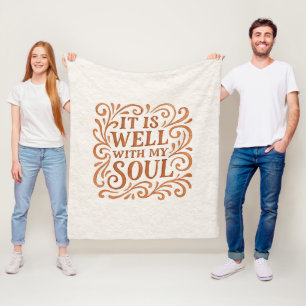 It is Well With My Soul Typography Fleece Blanket
