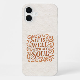 It is Well With My Soul Typography iPhone 16 Plus Case