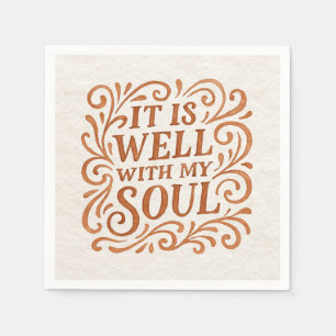 It is Well With My Soul Typography Napkin