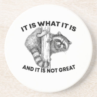 It Is What It Is And It Is Not Great Racoon Coaster