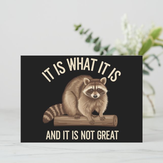 It Is What It Is and It Is Not Great Racoon Xmas Holiday Card (Standing Front)
