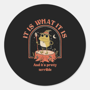 It Is What It Is And Its Pretty Terrible Frog Meme Classic Round Sticker