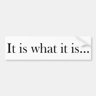 It Is What It Is... Bumper Sticker