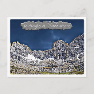 IT Italy - alpine hut Al Cacciatore - Dolomiti - Postcard